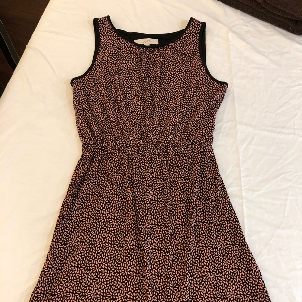 Loft sleeveless cotton dress with elastic waist